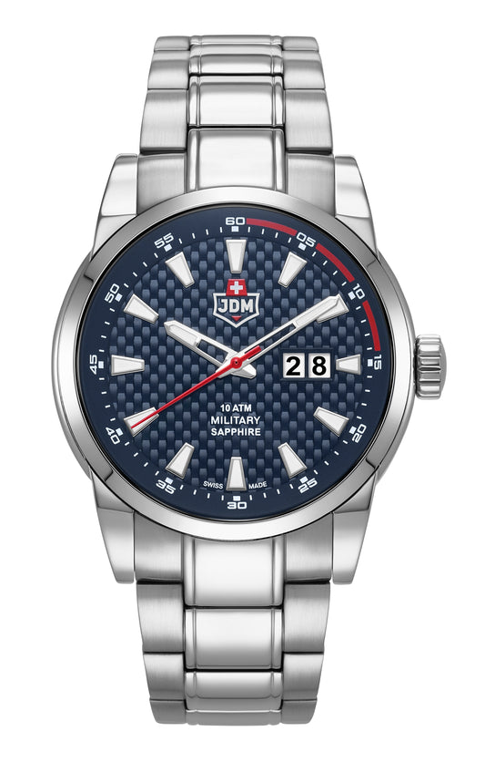 JDM Military Foxtrot Blue Dial Stainless Steel Bracelet