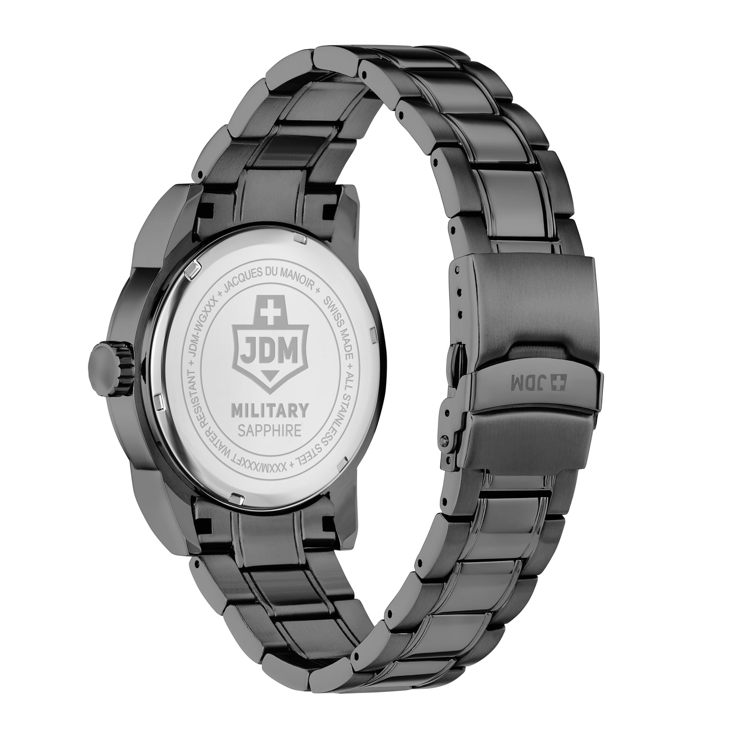 JDM Military Foxtrot Blue Dial Black IP Bracelet