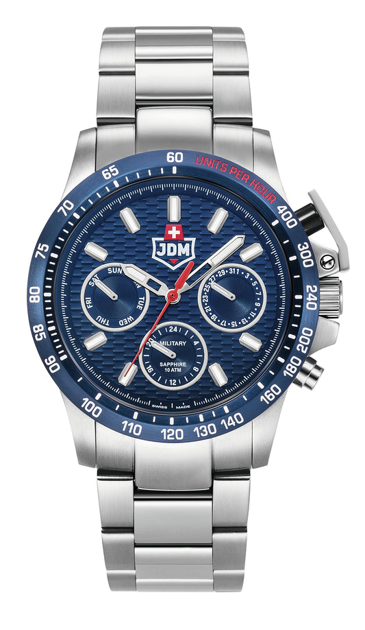 JDM Military Charlie Blue Dial Stainless Steel Bracelet