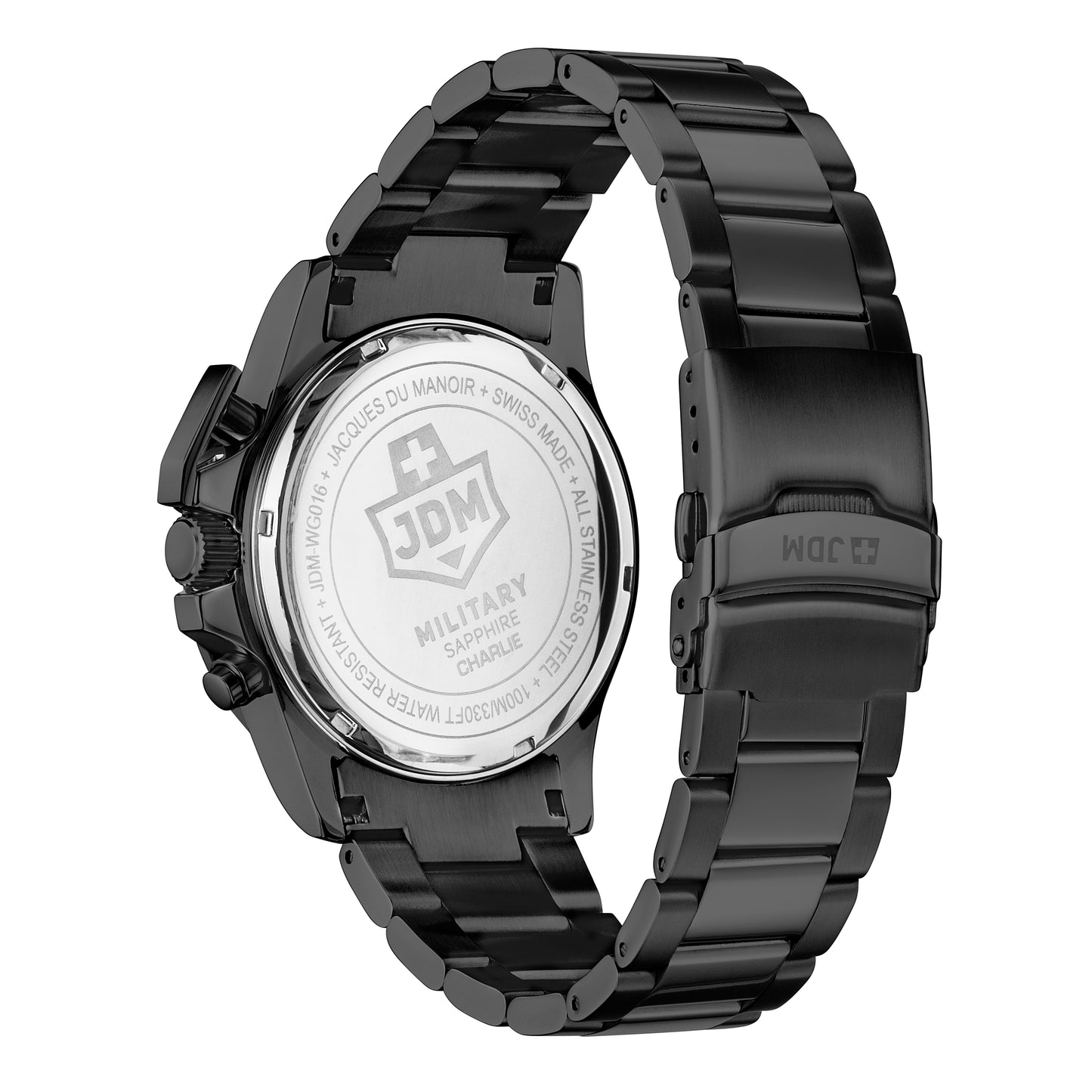 JDM Military Charlie Orange Dial Black IP Bracelet