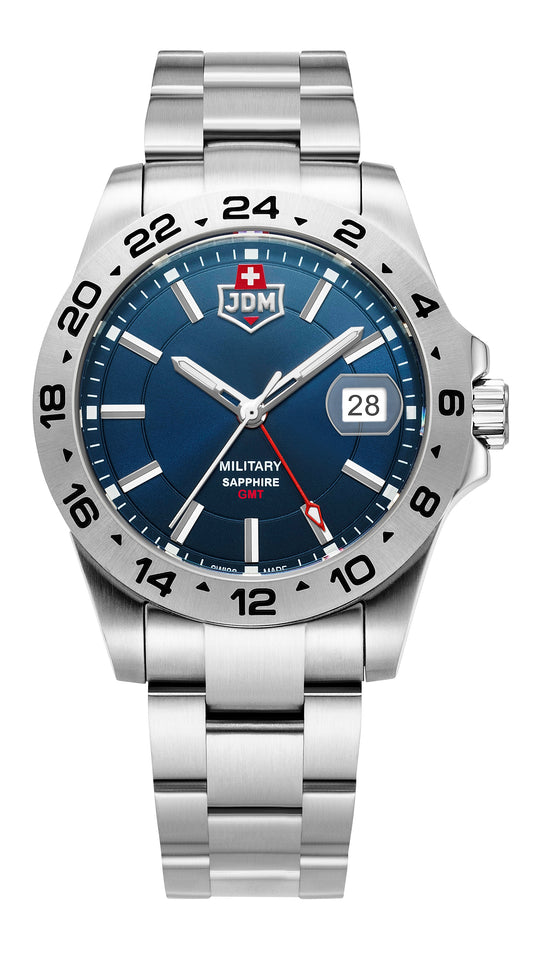 JDM Military Delta 24 Blue Dial Stainless Steel Bracelet