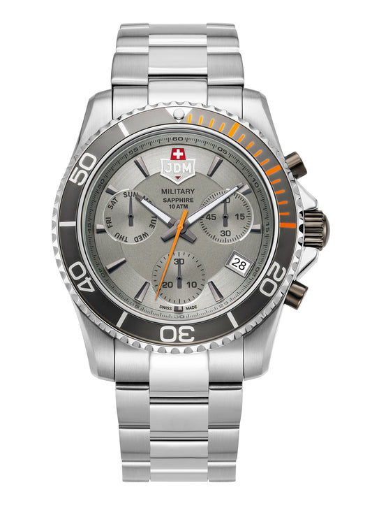 JDM Military Sierra Chrono Grey Dial Stainless Steel Bracelet