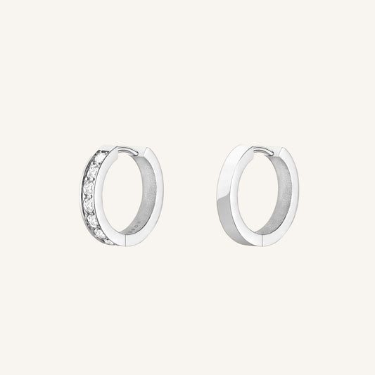 Rosefield Crystal Hoops Silver
