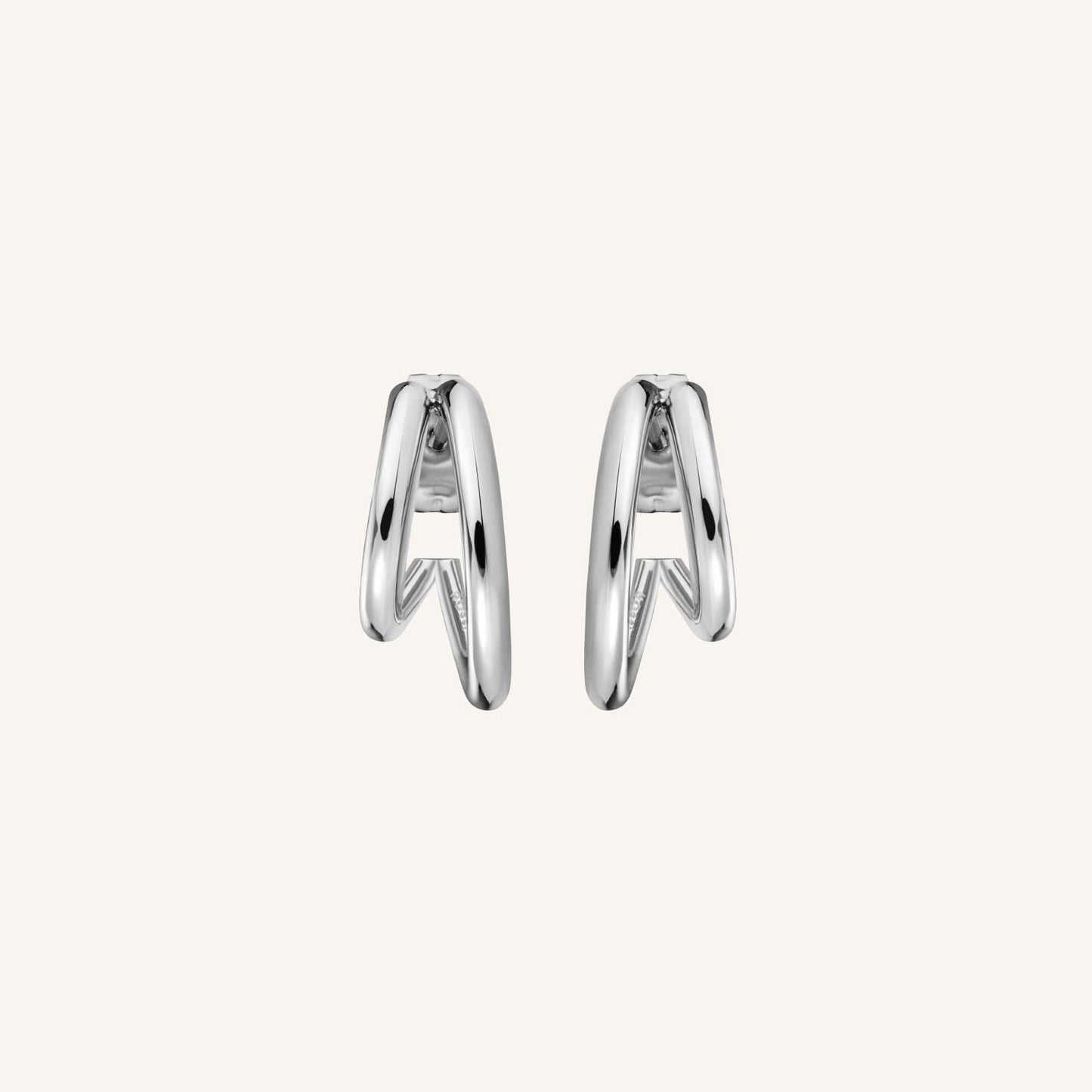 Rosefield Double Hoops Silver