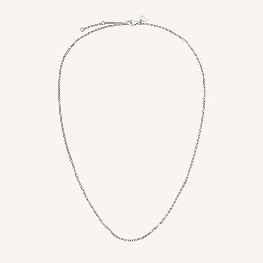 Rosefield Flat Curb Necklace Silver