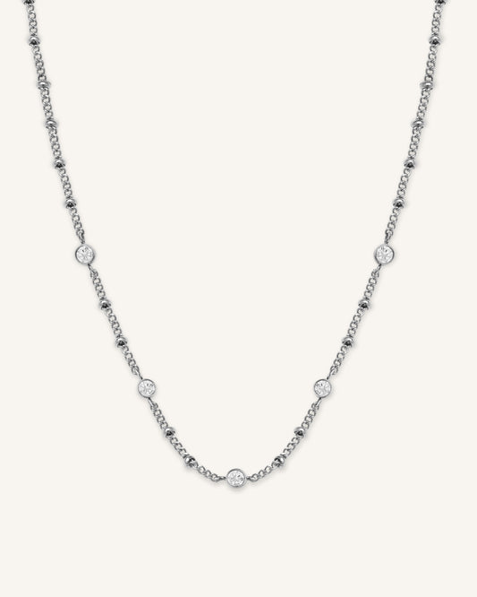 Rosefield Crystal Necklace Silver