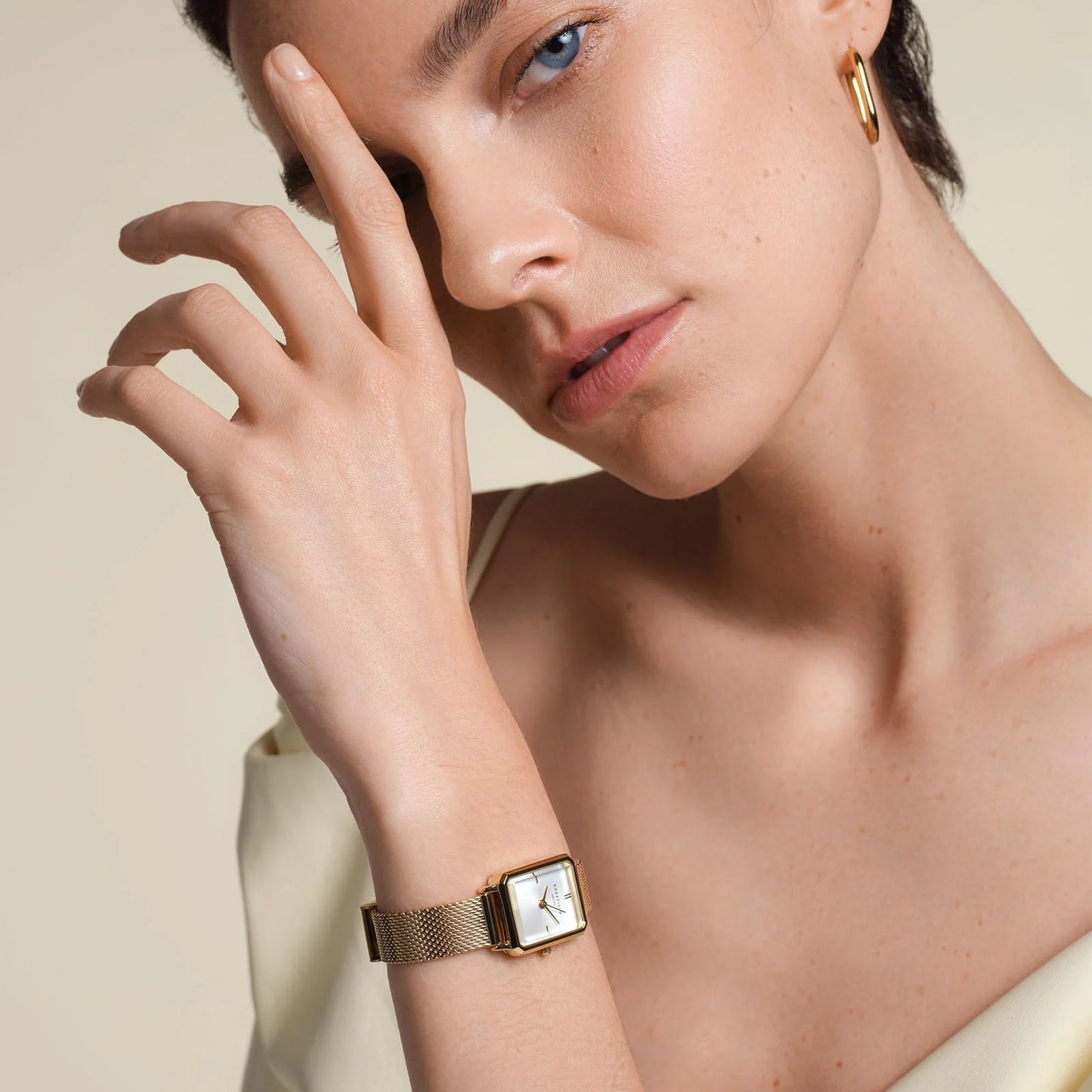 Rosefield Octagon XS Mesh Gold Watch