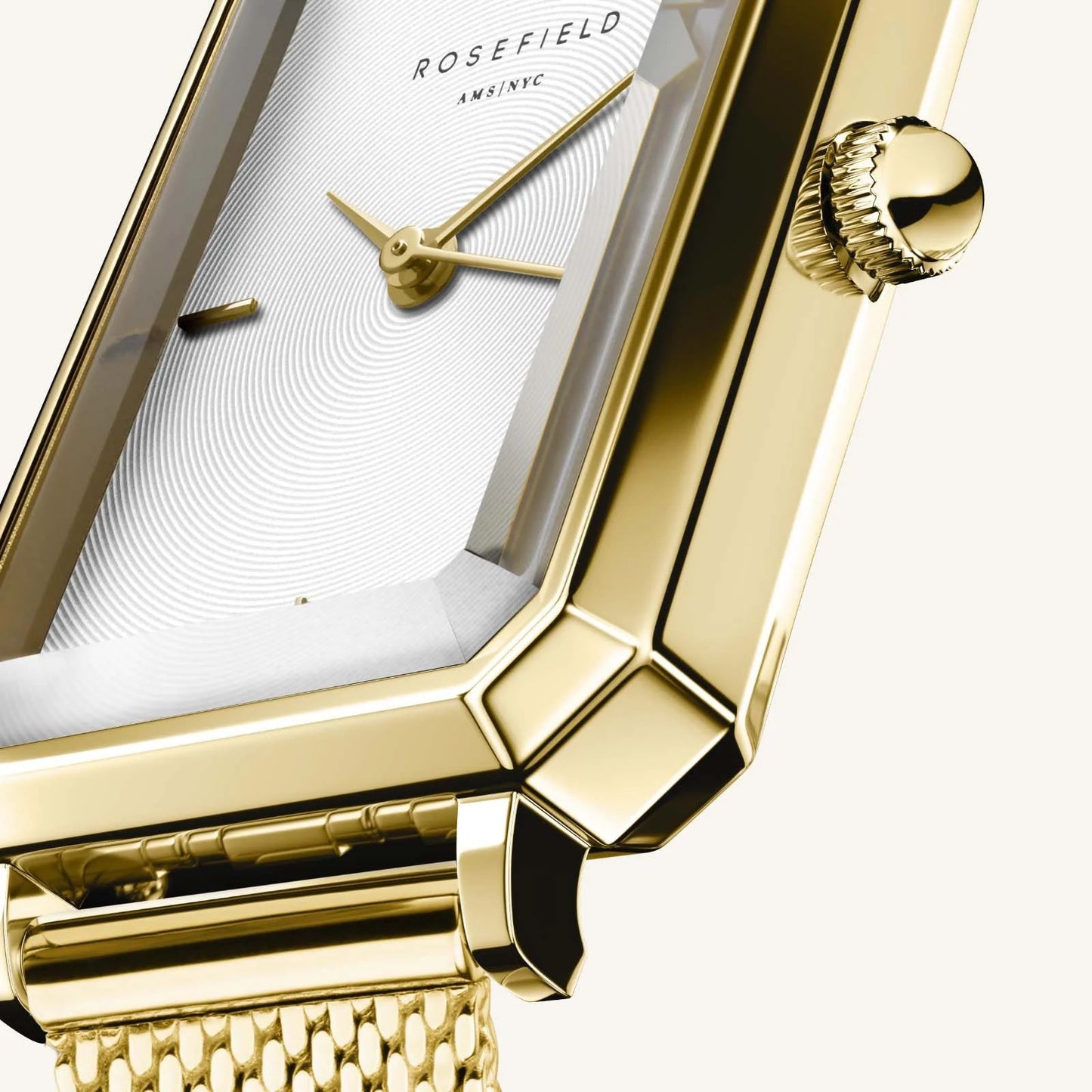 Rosefield Octagon XS Mesh Gold Watch