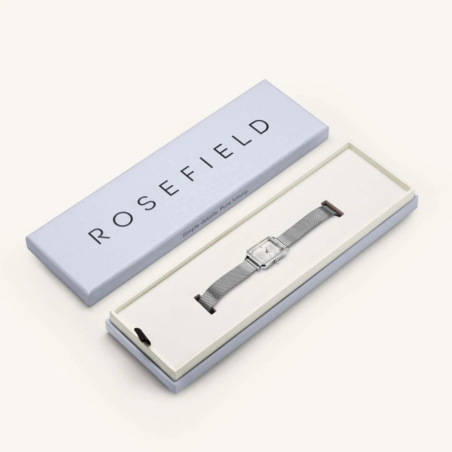 Rosefield Octagon XS Mesh Silver Watch