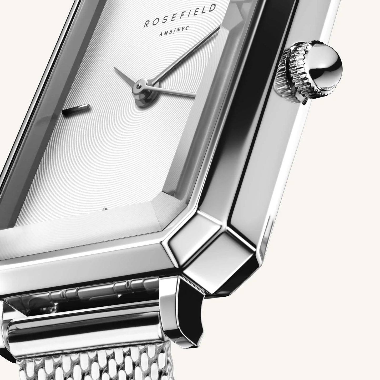 Rosefield Octagon XS Mesh Silver Watch