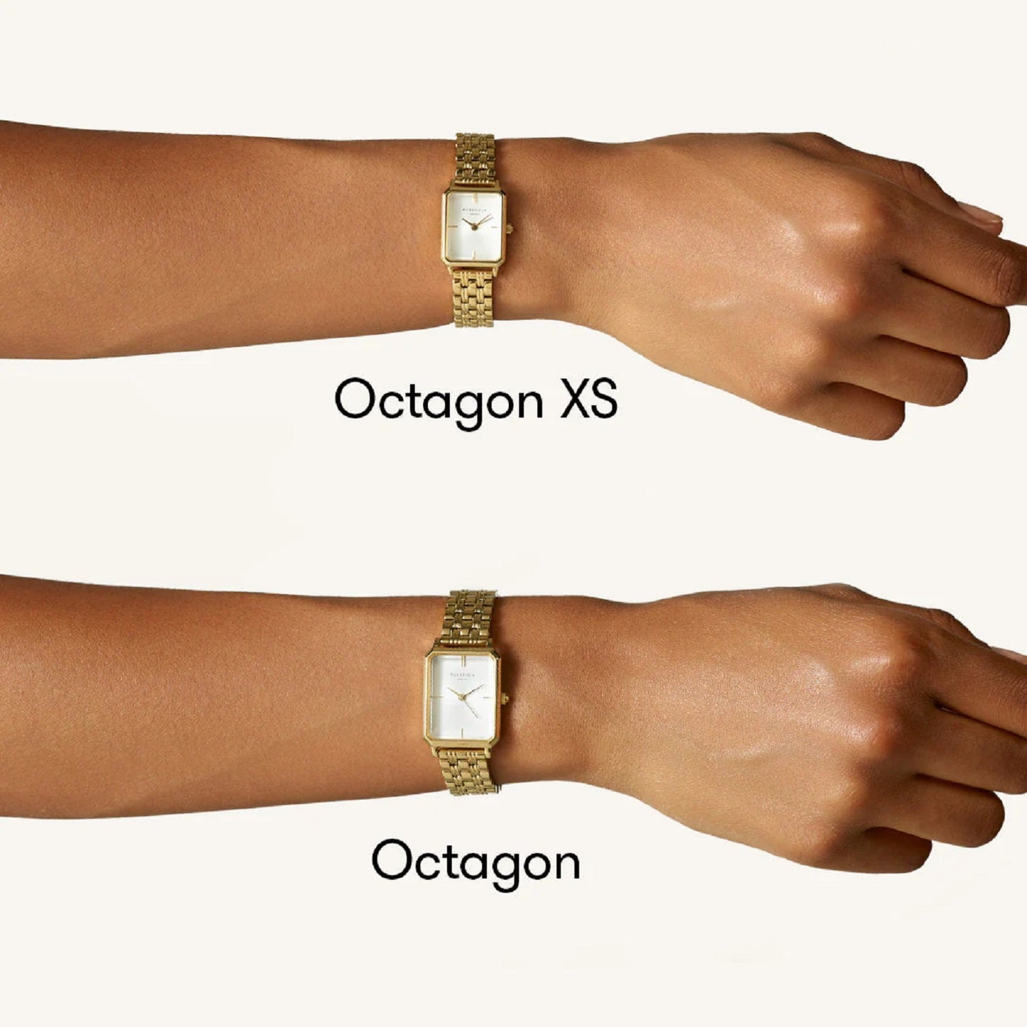 Rosefield Octagon XS Mesh Gold Watch