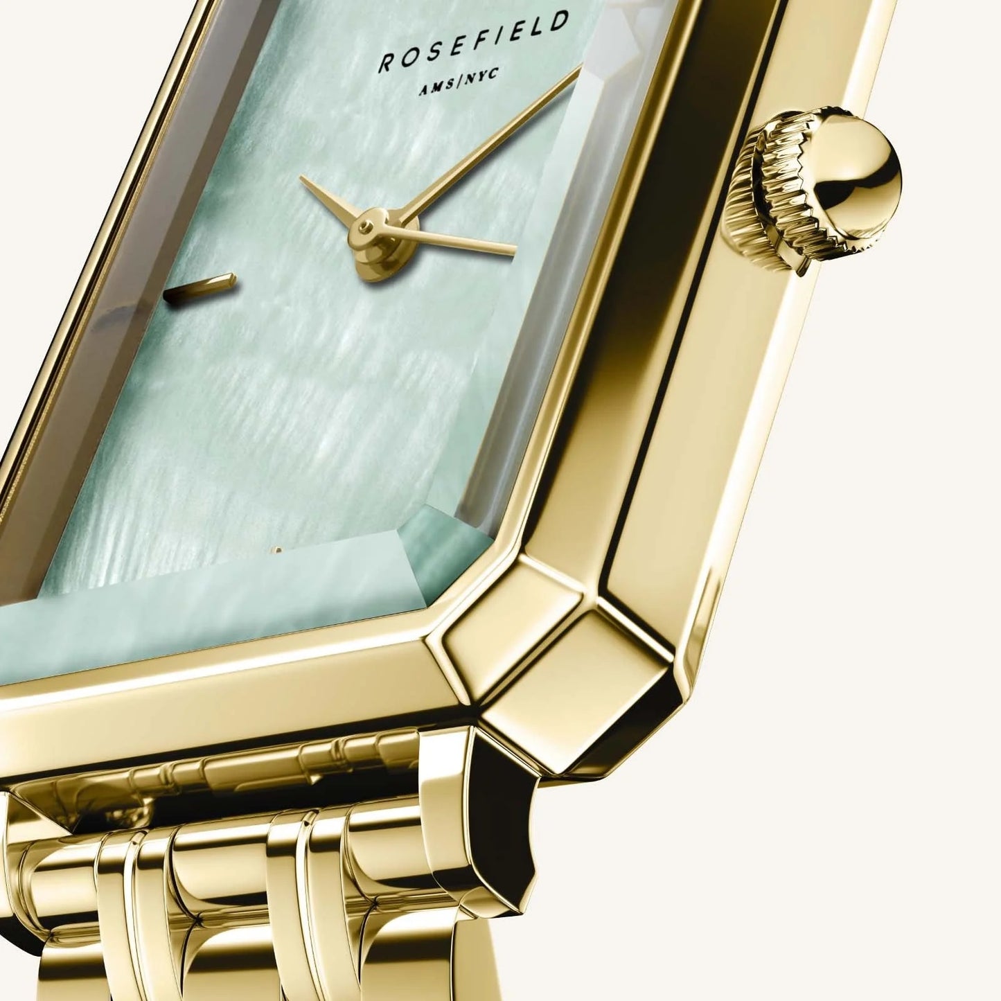 Rosefield Octagon XS in Gold with Mint Green Dial