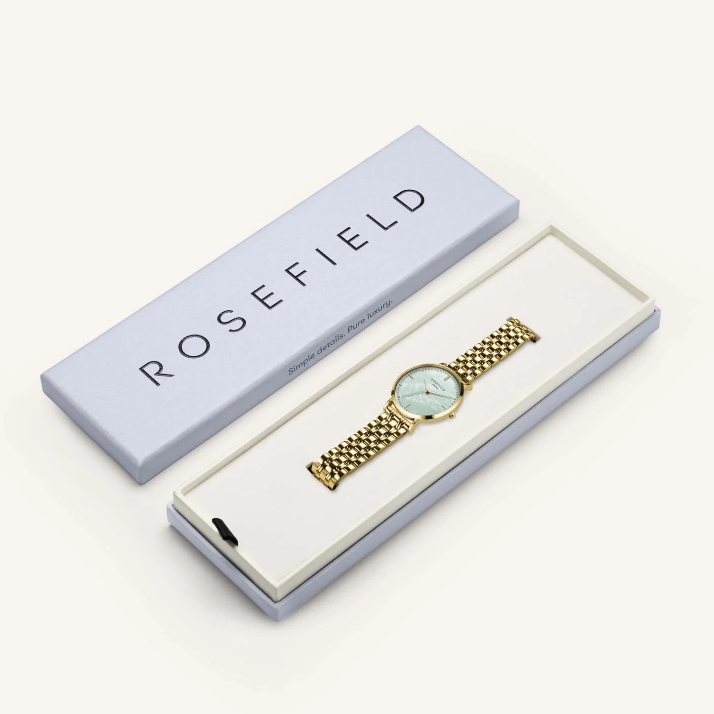 Rosefield Upper East Side Gold Watch with Mint Green Dial