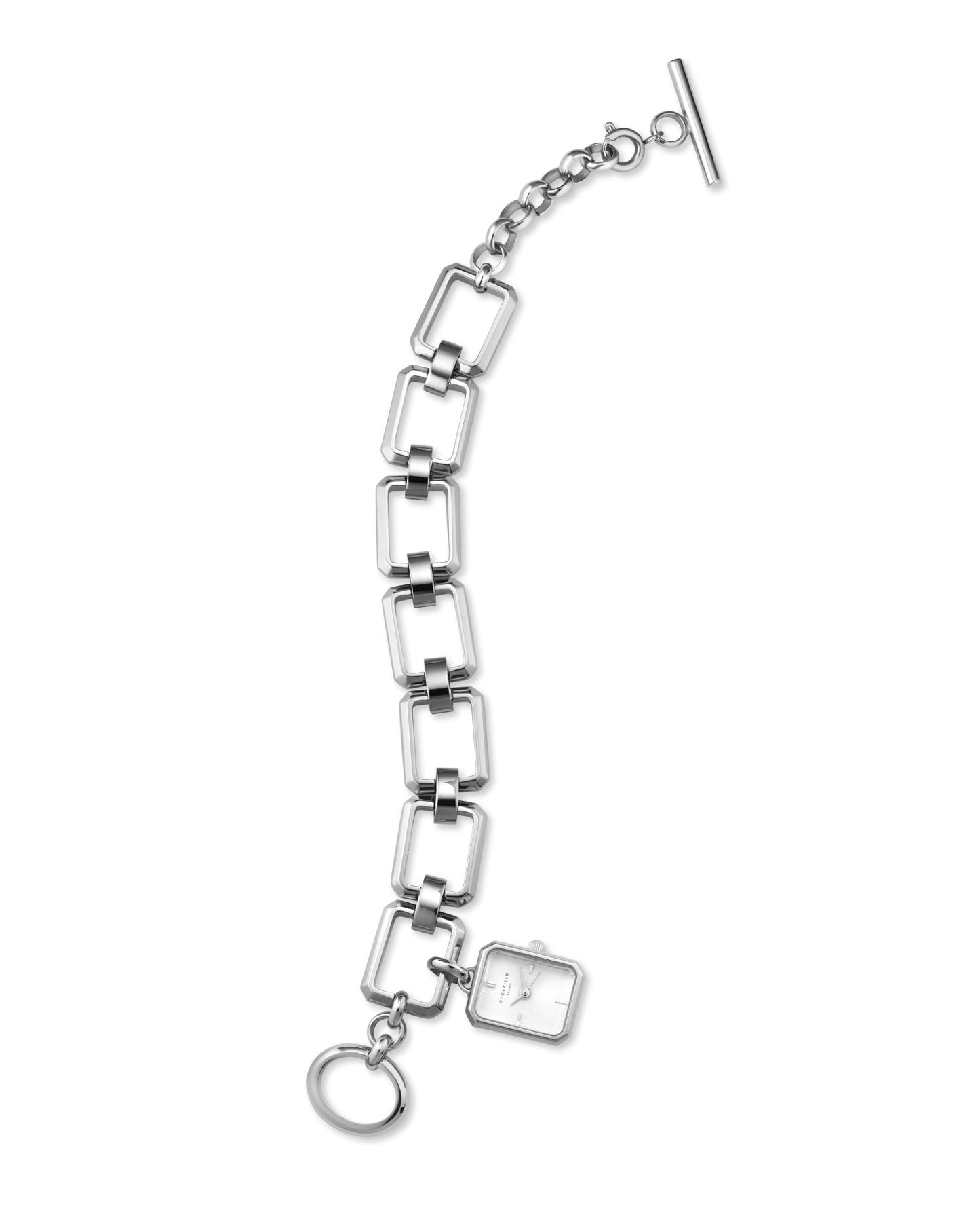 Rosefield Octagon Studio Steel Octagonal Linked Bracelet Watch