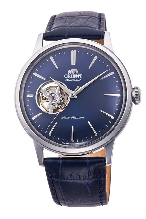 Orient Bambino Open Heart Blue Leather Strap Blue Dial