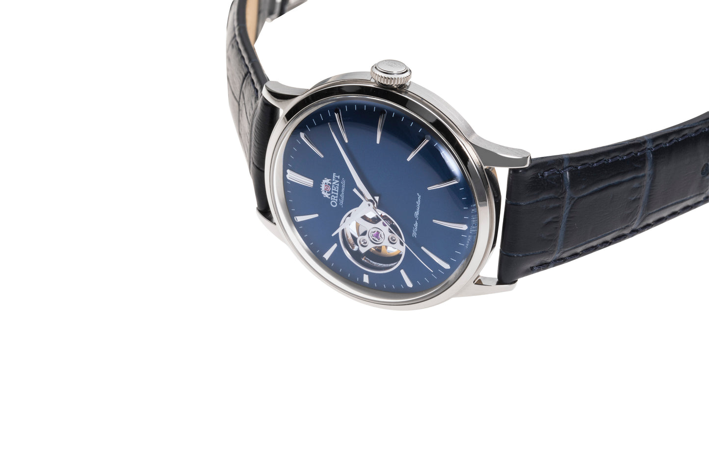 Orient Bambino Open Heart Blue Leather Strap Blue Dial