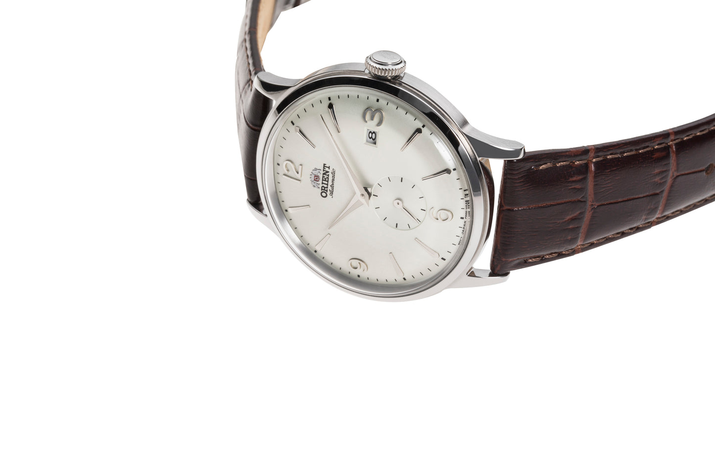 Orient Bambino Small seconds Brown Leather Strap White Dial