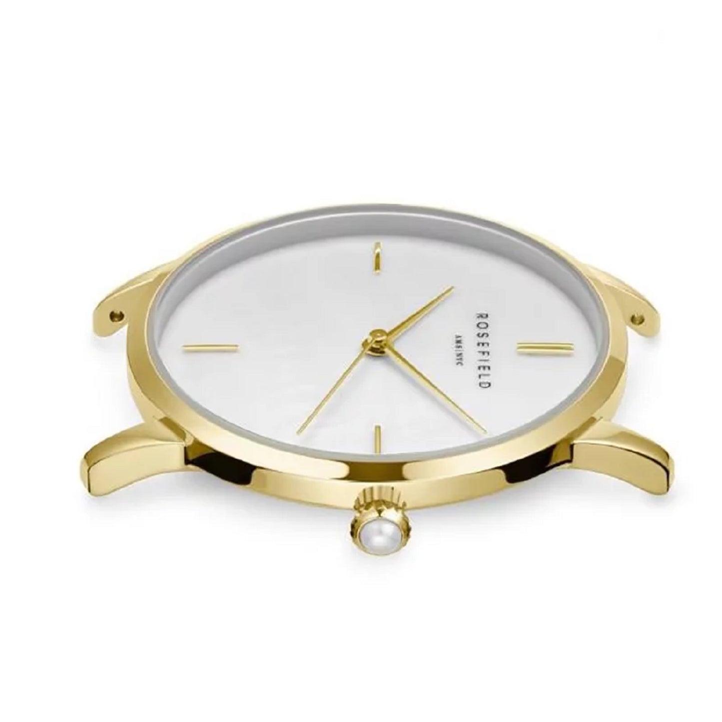 Rosefield Pearl Edit on White Leather Strap
