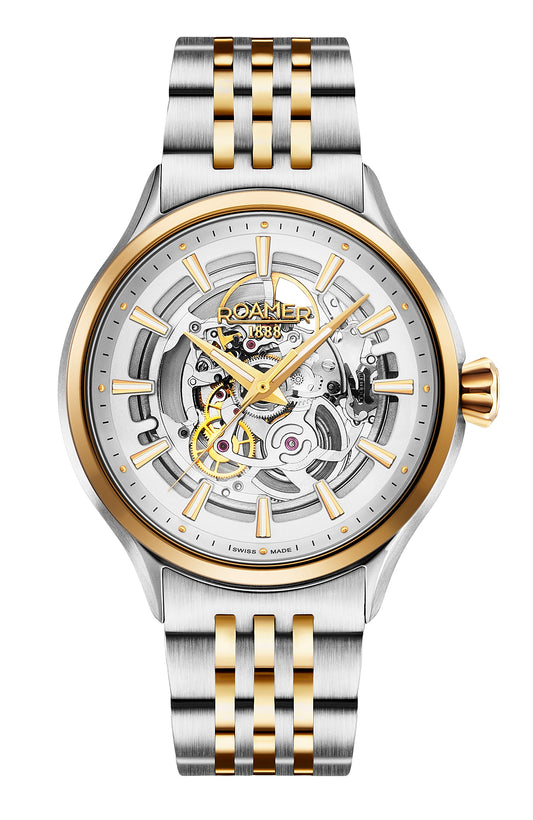 Roamer Competence Skeleton III Swiss Made, Yellow Gold Bicolour.