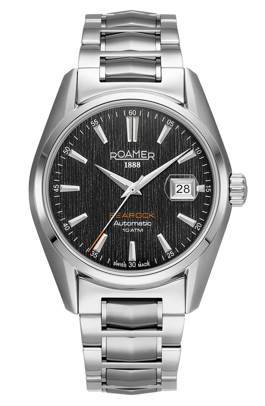 Roamer Searock Automatic II Steel Bracelet Black Patterned Dial