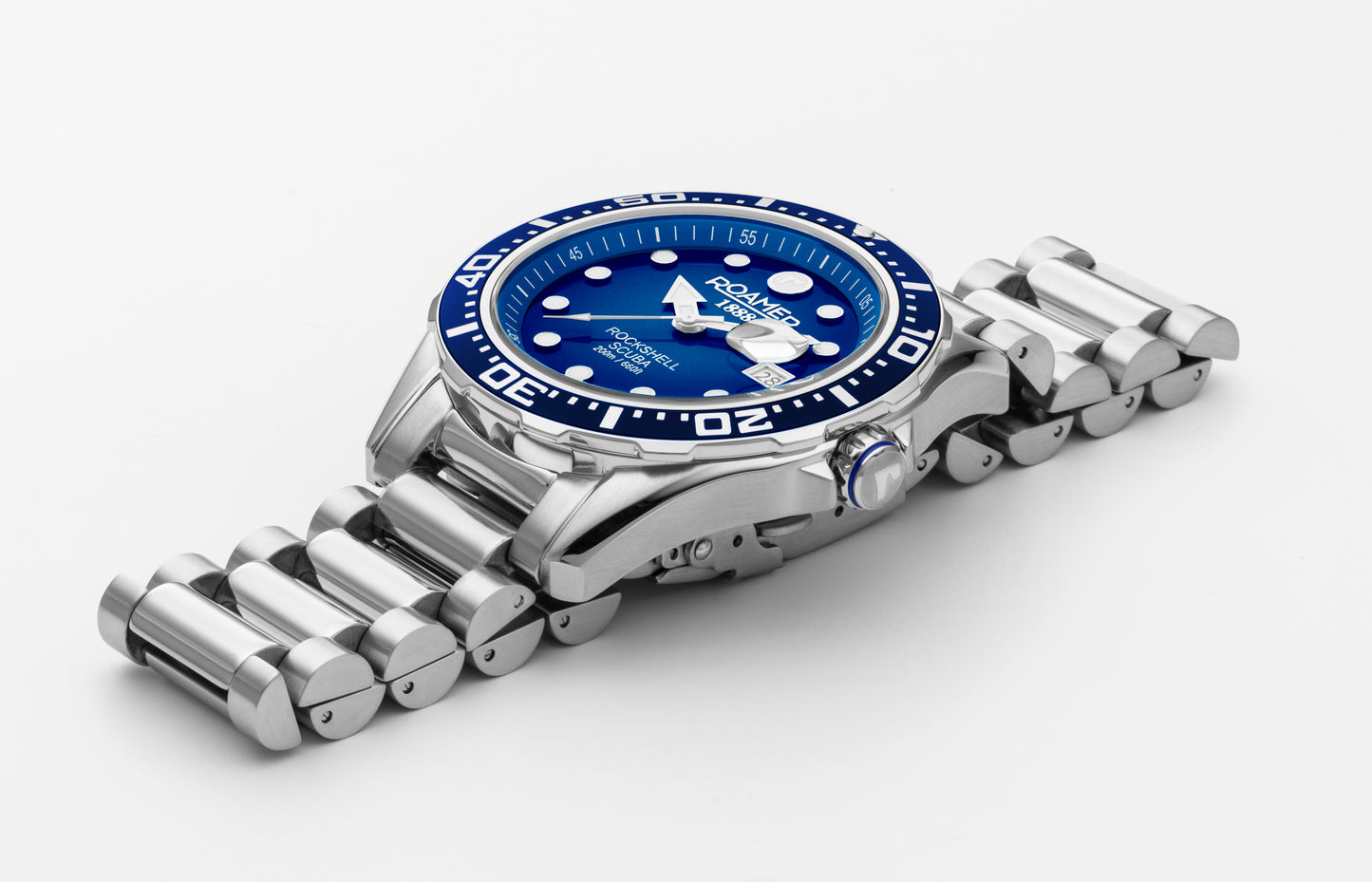 Roamer Rockshell Mark III Scuba Blue Dial Stainless Steel Bracelet