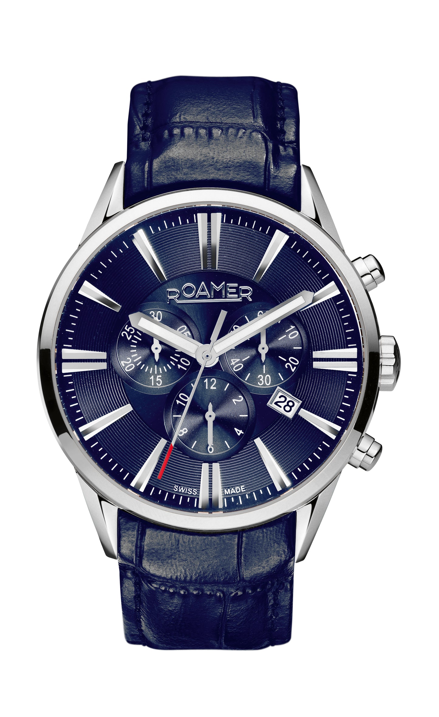 Roamer Superior Chrono Blue Dial Blue Leather Strap