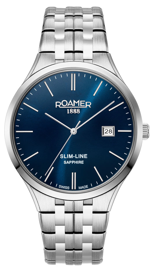 Roamer Slim-Line Classic Gents Blue Dial Stainless Steel Bracelet