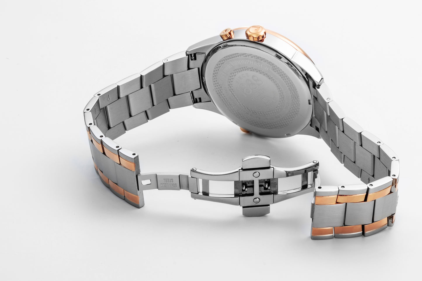 Roamer Superior Moonphase Blue Dial Rosegold Bi-colour Bracelet