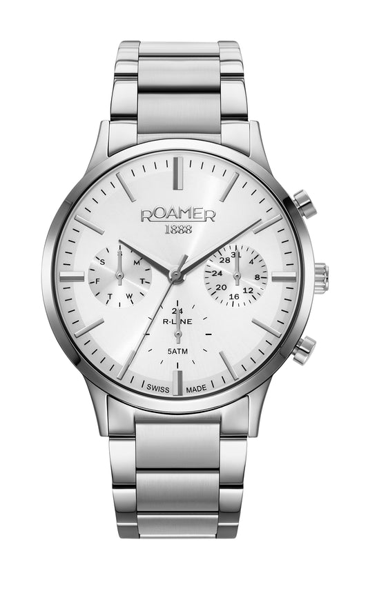 Roamer R-Line Multifunction, Silver Dial Stainless Steel Bracelet