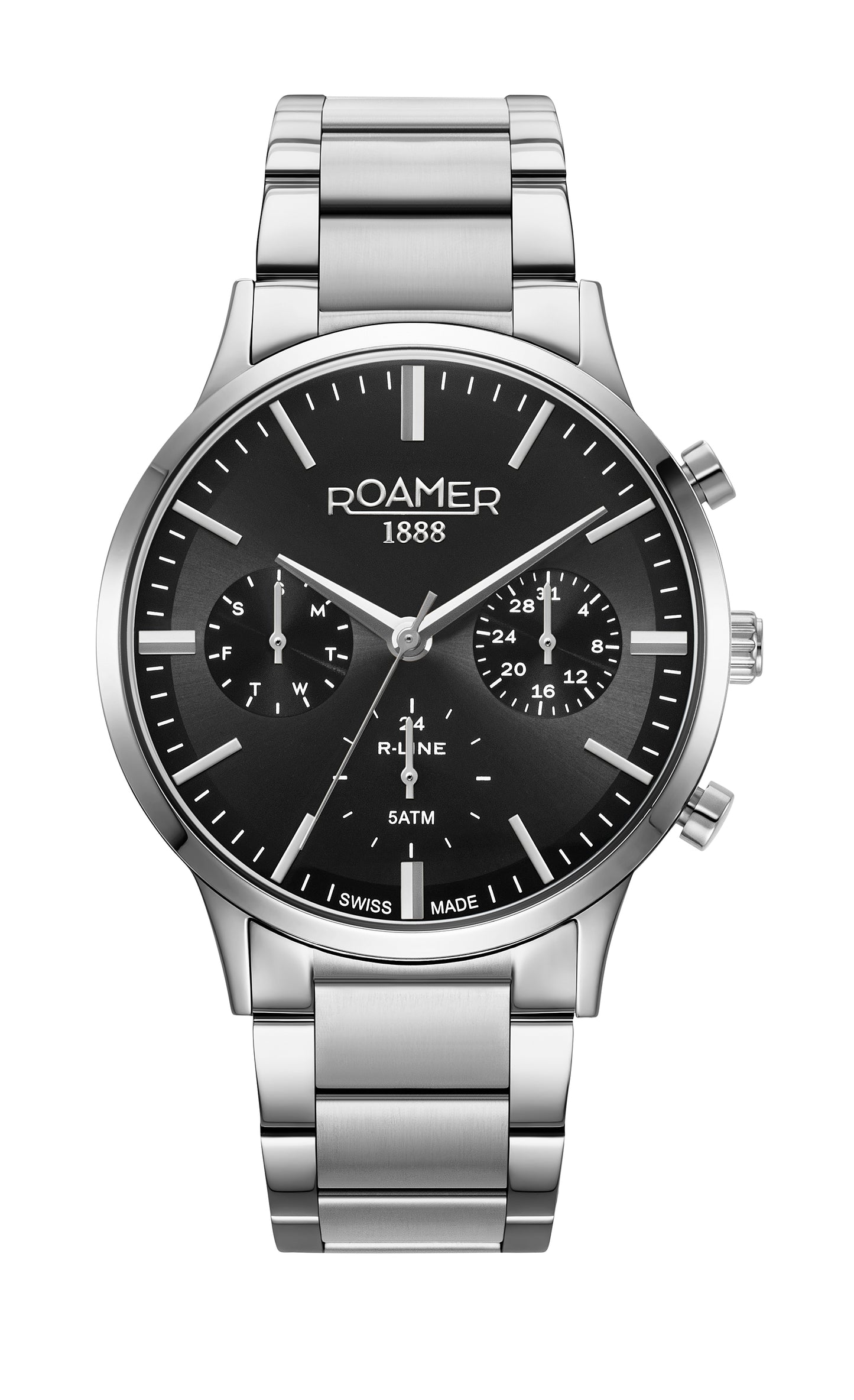 Roamer R-Line Multifunction, Black Dial Stainless Steel Bracelet