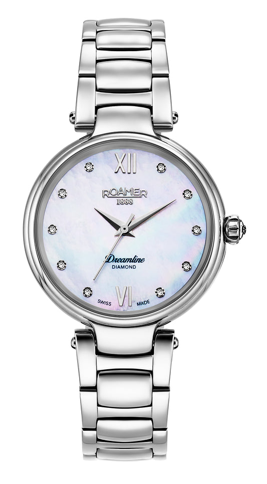 Roamer Dreamline Diamonds, White MOP Dial Stainless Steel Bracelet