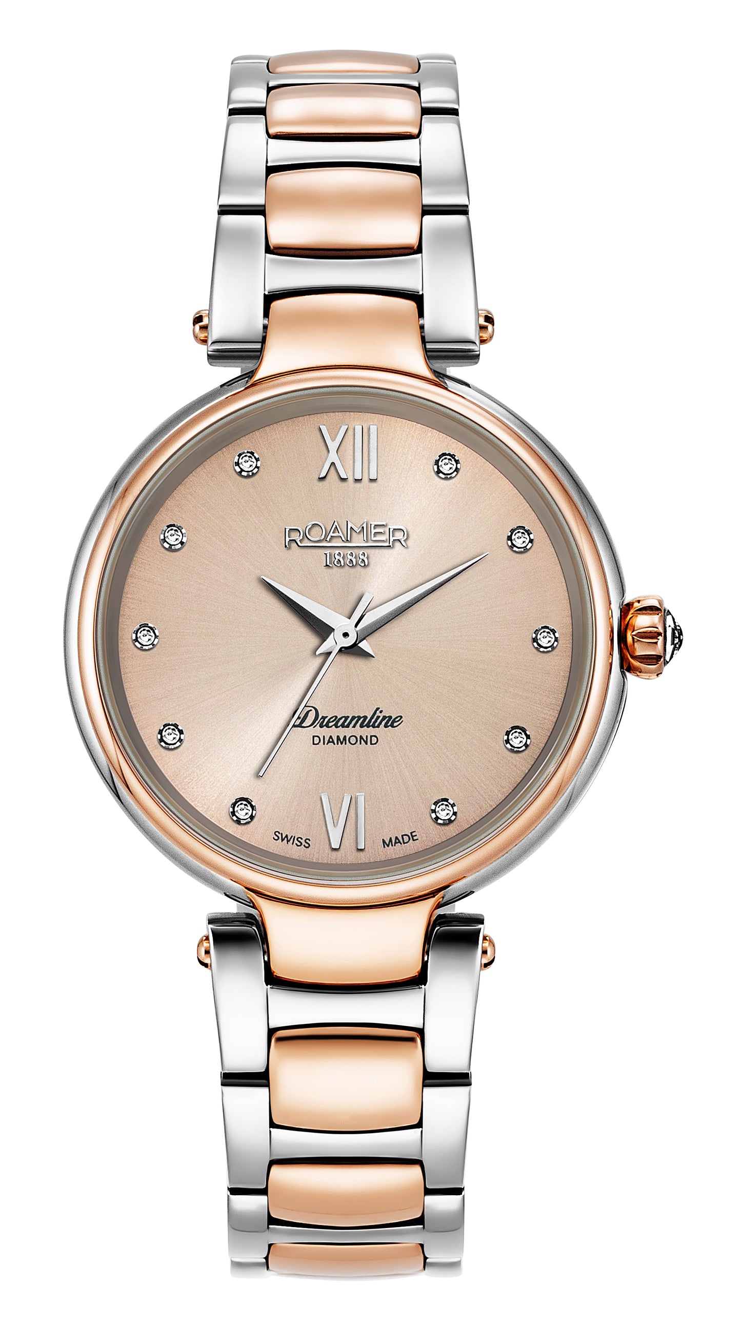 Roamer Dreamline Diamonds, Rose Sunray Dial Rosegold Bi-colour Bracelet