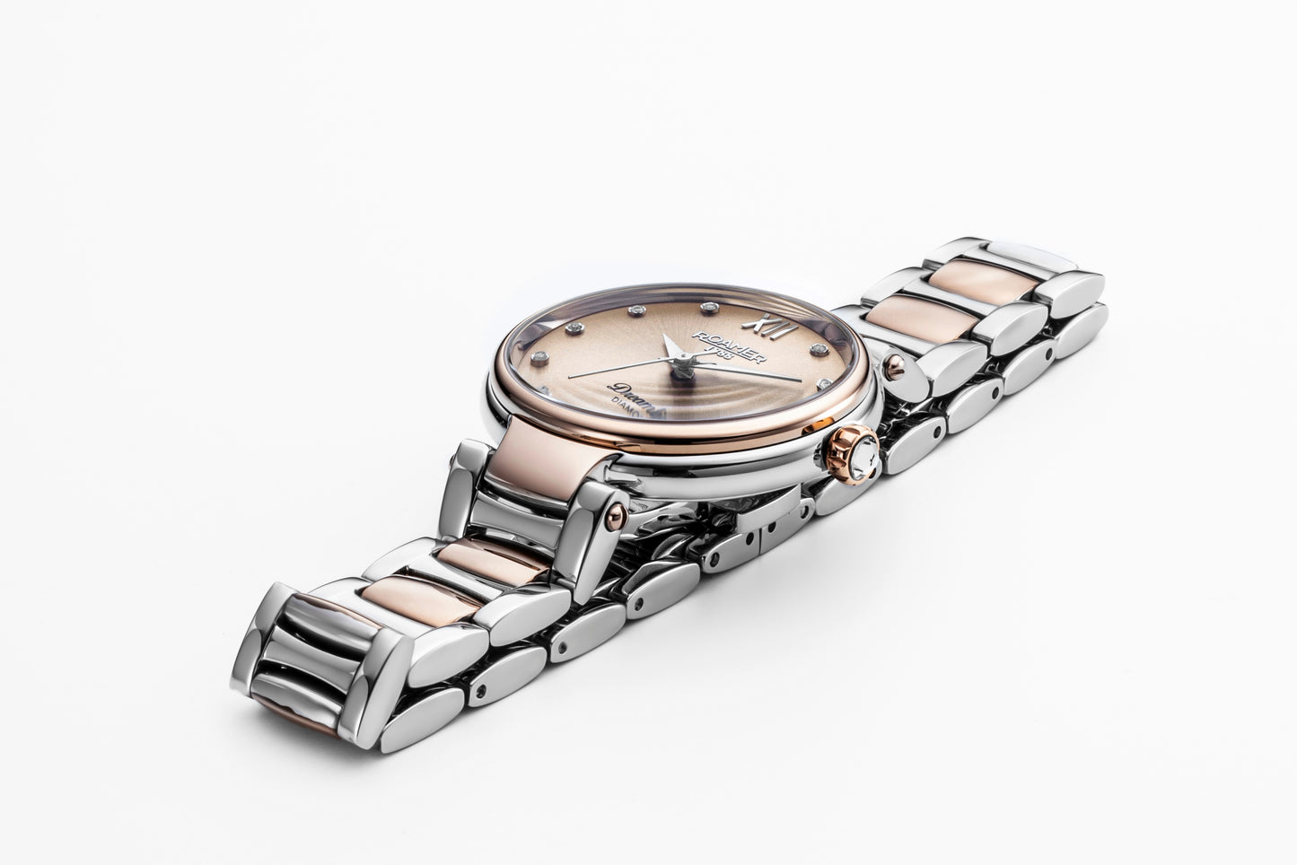 Roamer Dreamline Diamonds, Rose Sunray Dial Rosegold Bi-colour Bracelet