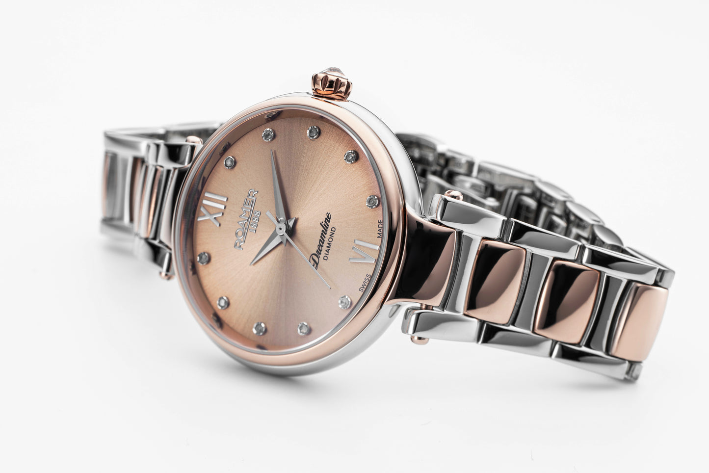 Roamer Dreamline Diamonds, Rose Sunray Dial Rosegold Bi-colour Bracelet