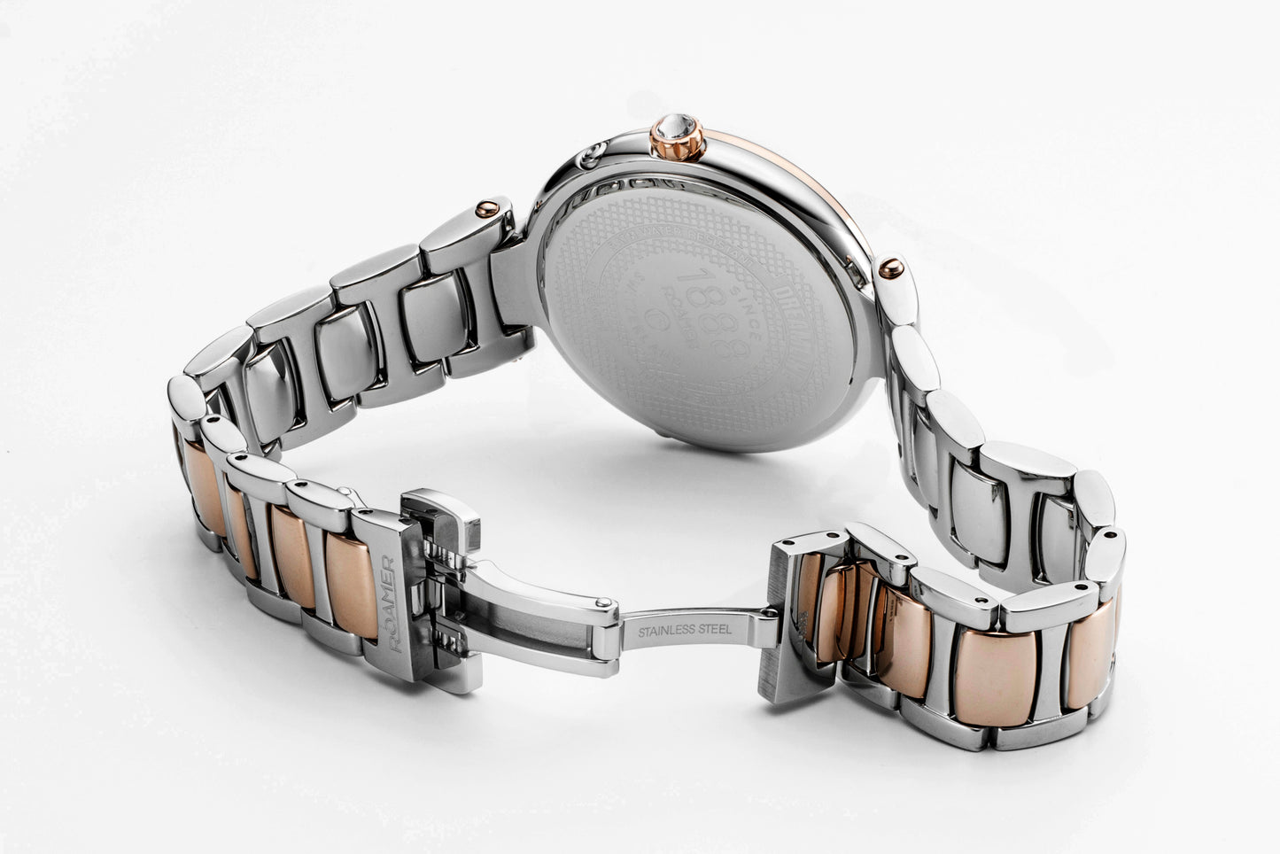 Roamer Dreamline Moonphase Pink MOP Dial Rosegold Bi-colour Bracelet