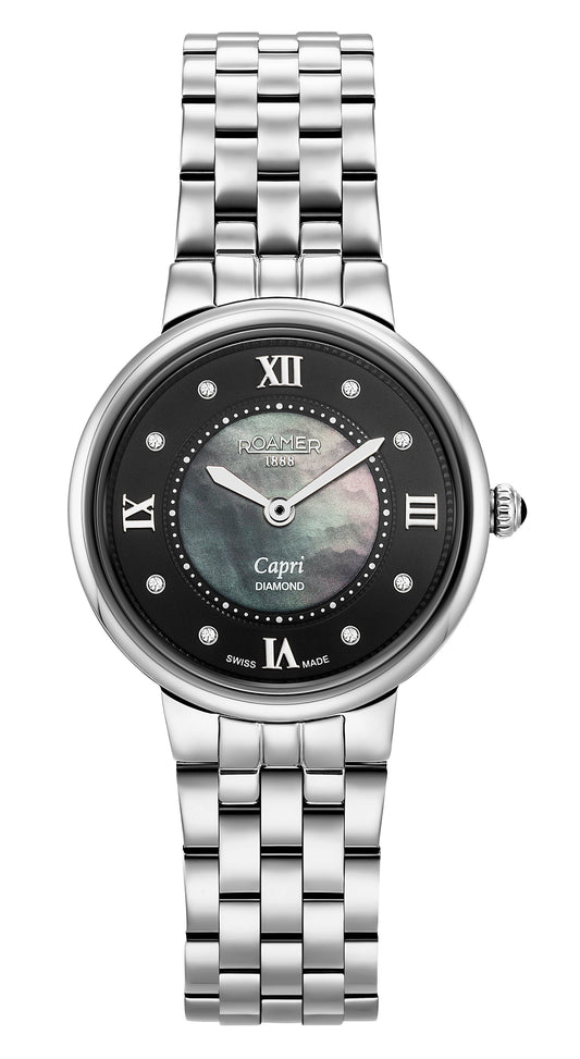 Roamer Capri Black MOP Dial Stainless Steel Bracelet