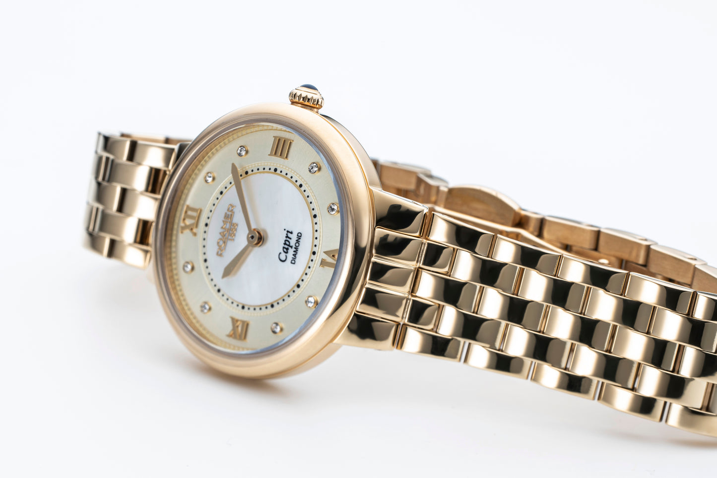 Roamer Capri White MOP Dial Yellow Gold Bracelet