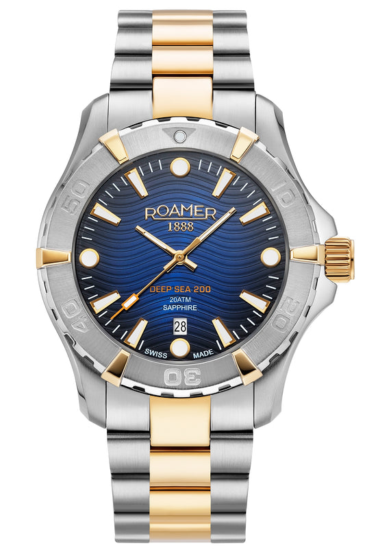 Roamer Deep Sea 200, Blue Dial Yellow Gold Bi-colour Bracelet