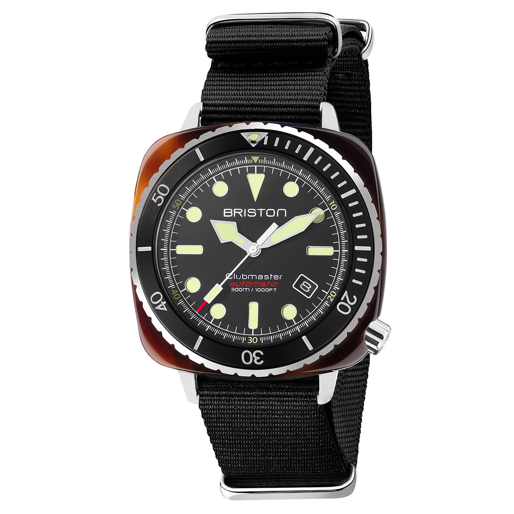 Briston Diver Pro Black Dial Black Nato Strap