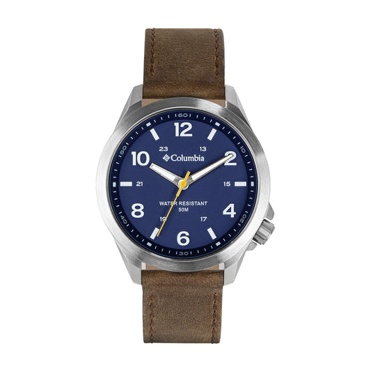 Columbia Crestview Navy Dial Saddle Leather