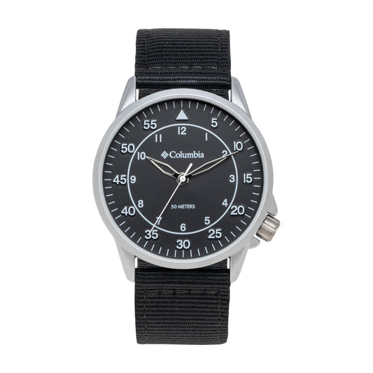 Columbia Viewmont Black Dial Black Nylon Strap