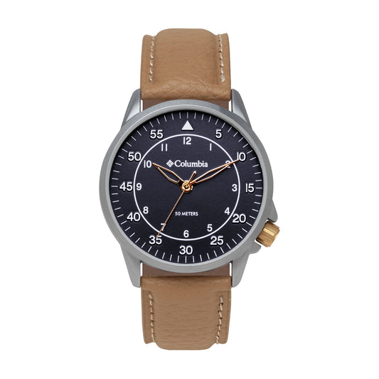 Columbia Viewmont Navy Dial Camel Leather Strap