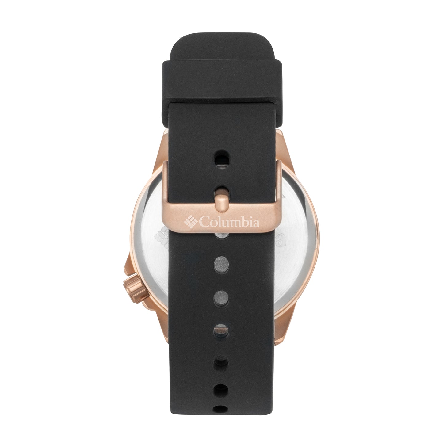 Columbia Viewmont Black Dial and Rose Gold Case Black Silicone Strap