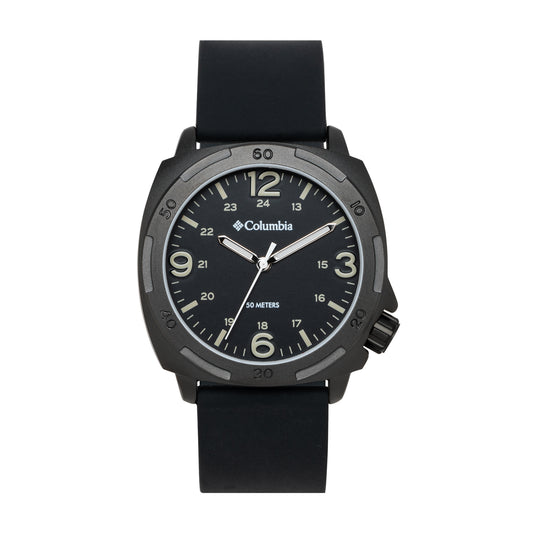 Columbia Delta Ridge Black Silicone Strap Black Dial