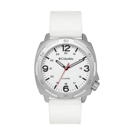 Columbia Delta Ridge White Silicone Strap White Dial