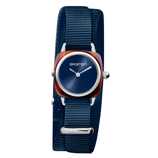 Briston Clubmaster Lady 2 Hand Midnight Blue Dial and Nato Strap with Steel Accents