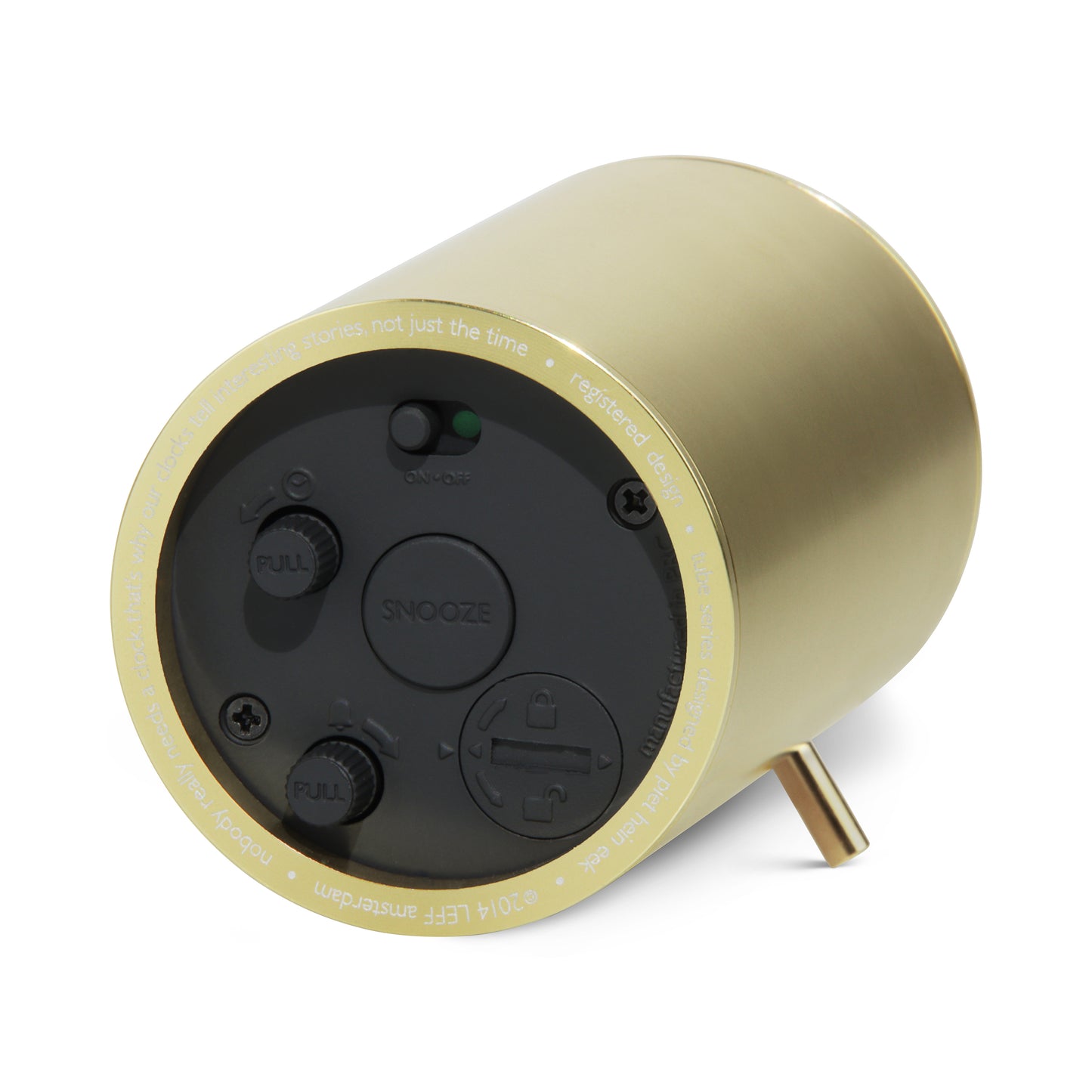 LEFF Amsterdam Tube Alarm Clock Brass