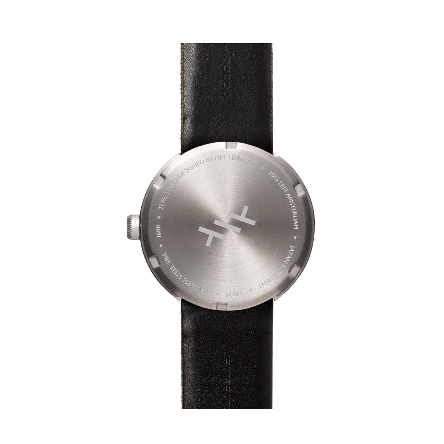 LEFF Amsterdam Tube Watch D38 Stainless Steel Case Green Cordura-Leather Strap