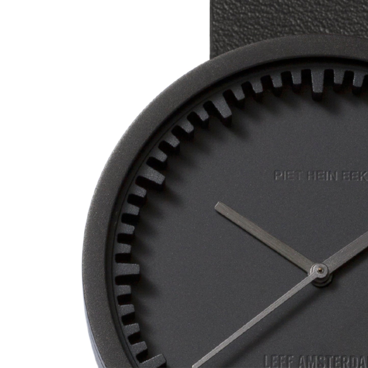 LEFF Amsterdam Tube Watch D42 Black Case Black Leather Strap