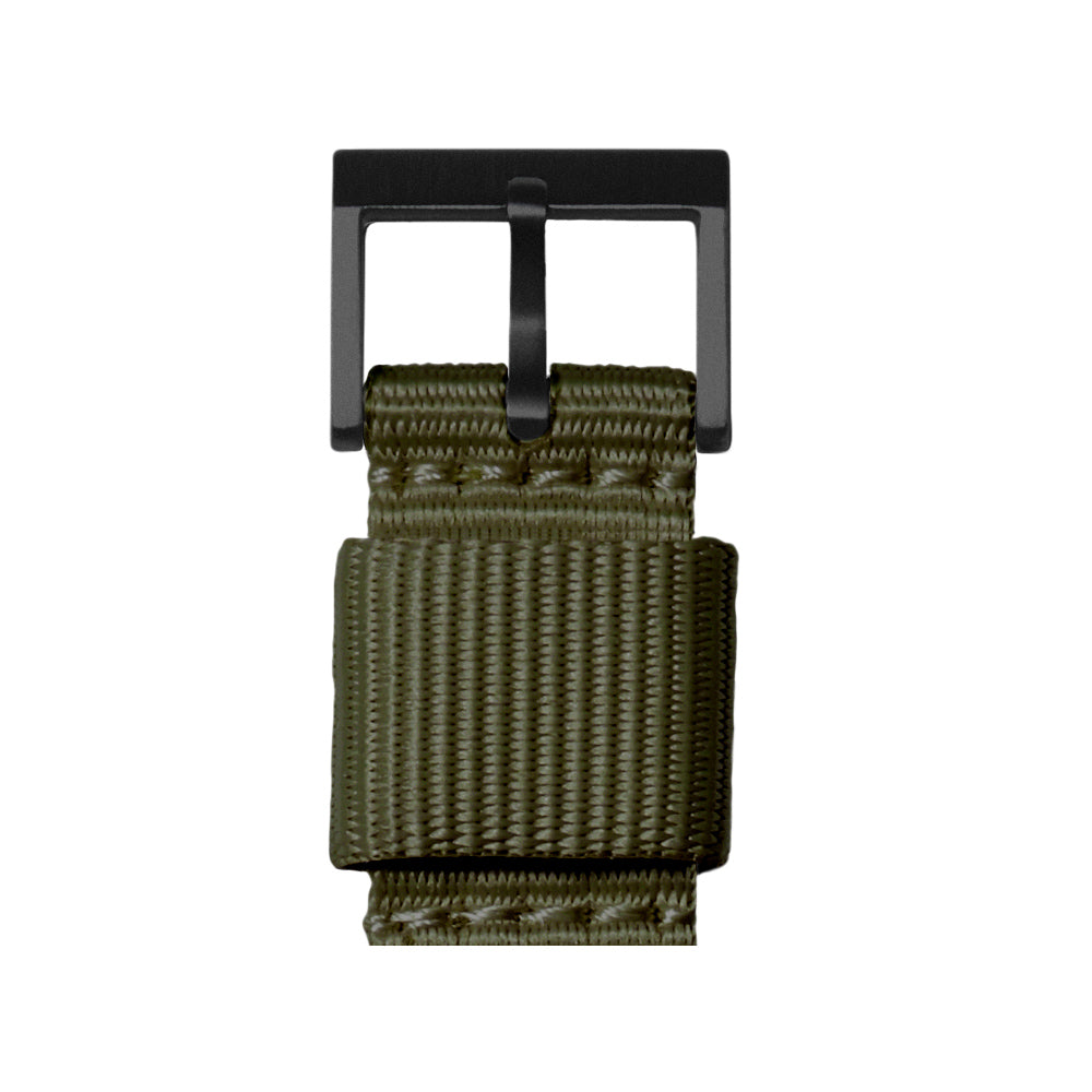 LEFF Amsterdam Tube Watch T32 Black Case Green Nato Strap